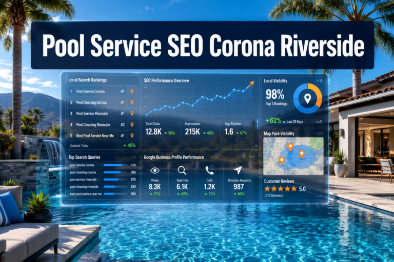 pool service SEO Corona Riverside